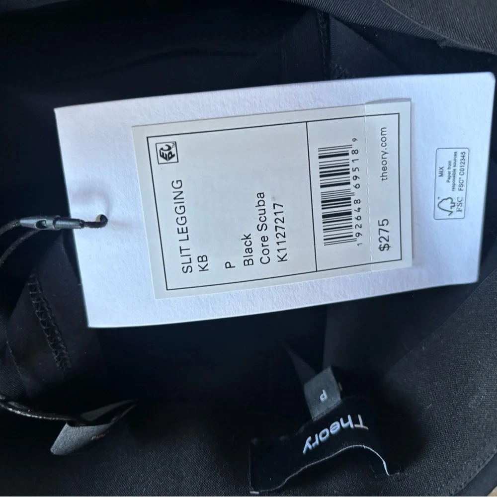 Theory Slit Legging in Scuba Black size P - Picture 4 of 4